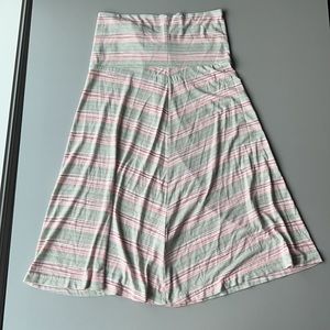 Carve Designs Gray and Pink Striped Maxi Skirt
